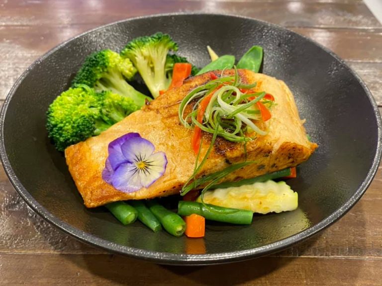 New to our menu… Salmon.
 Your choice of healthy options/steam vegetables , pota…