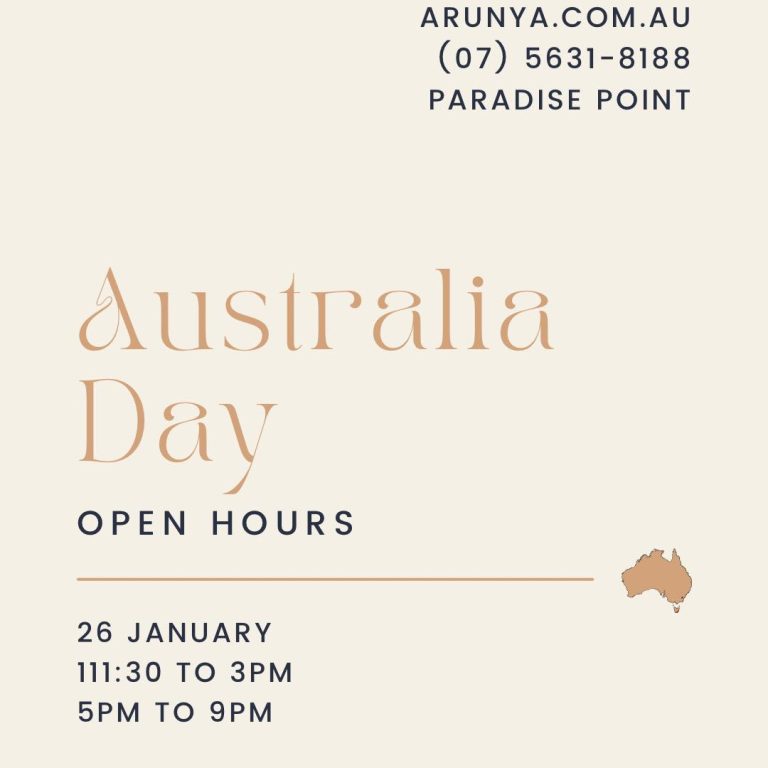 Yes, we are OPEN today. 26 January. ARUNYA.com.au